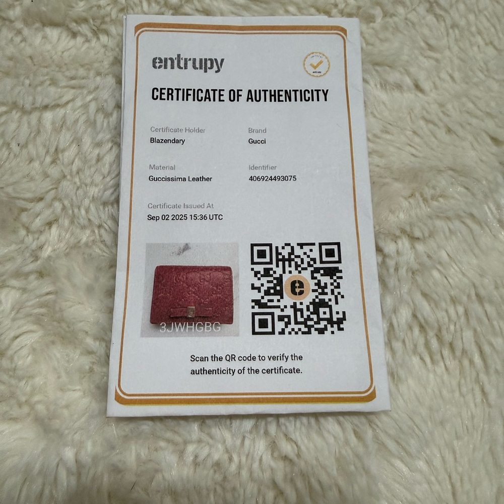 Authenticated Gucci Red Leather Wallet with Bow - Picture 4 of 5